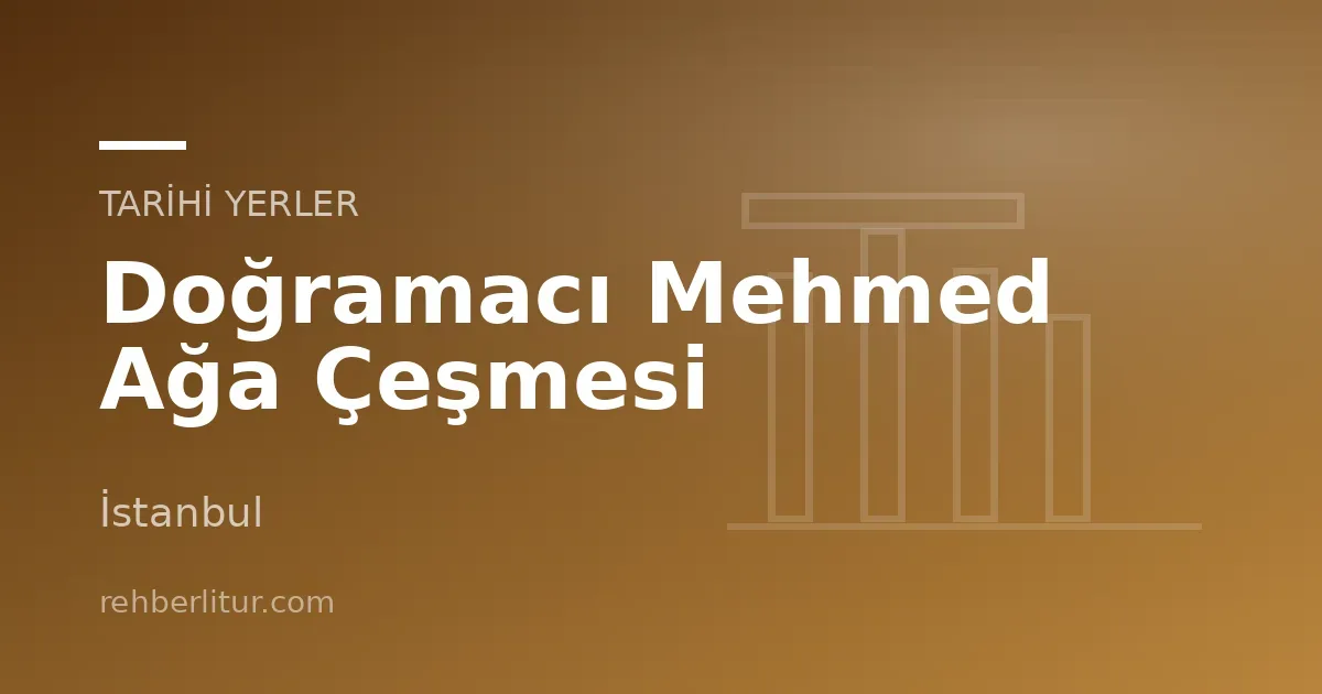 Doğramacı Mehmed Ağa Çeşmesi, Fatih