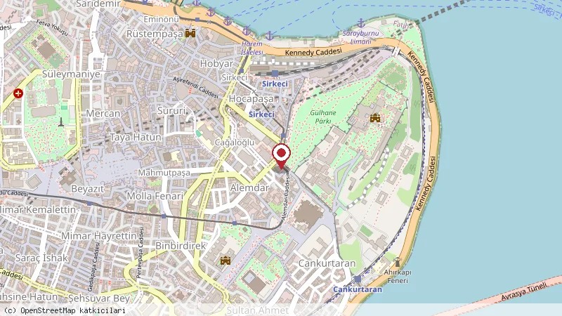 Alay Köşkü konumunu gösteren harita