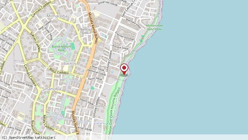 Batı Garden Cafe&Restoran konumunu gösteren harita