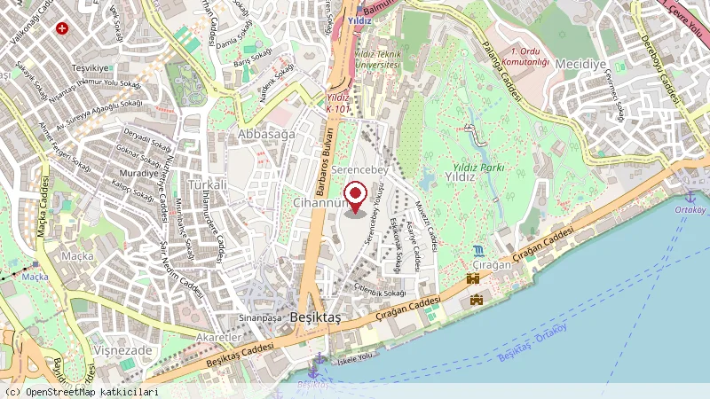 Conrad Istanbul Bosphorus konumunu gösteren harita