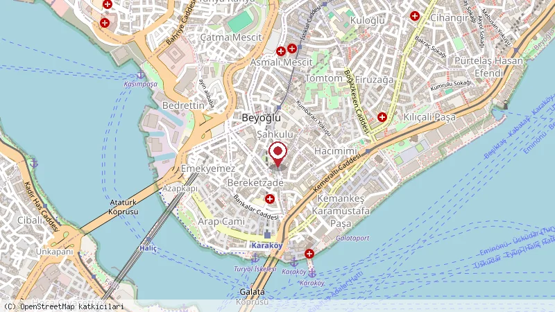 duo galata hotel konumunu gösteren harita