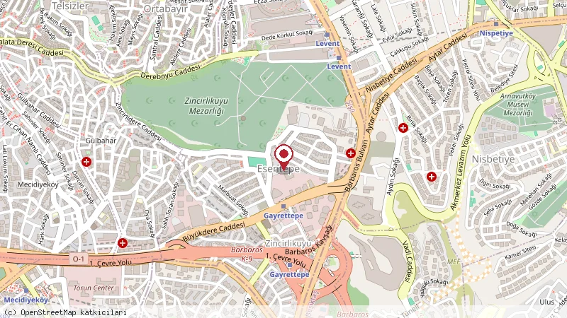 Febor Park İstanbul Levent Hotel konumunu gösteren harita