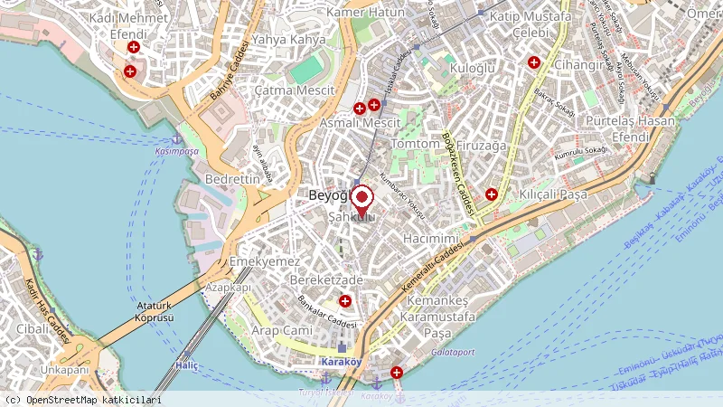 Galata Mevlevihanesi konumunu gösteren harita