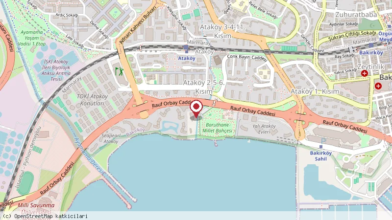 Hyatt Regency Istanbul Ataköy konumunu gösteren harita