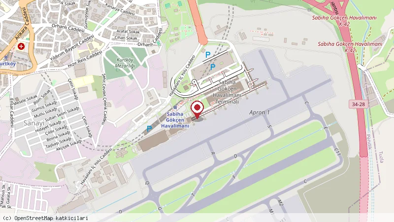 ISG Airport Hotel Istanbul konumunu gösteren harita