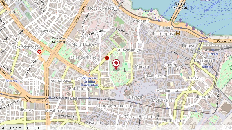 İstanbul Üniversitesi Zooloji Müzesi konumunu gösteren harita