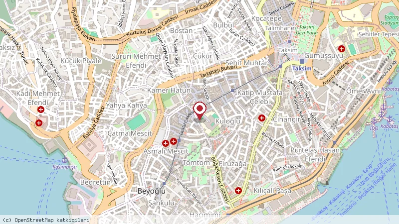 İstiklal Caddesi konumunu gösteren harita