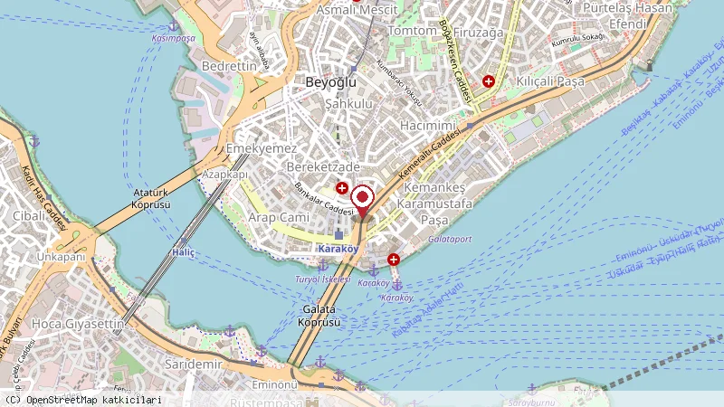 Karakoy Aparts konumunu gösteren harita