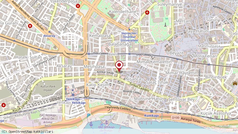 Nida hotel konumunu gösteren harita
