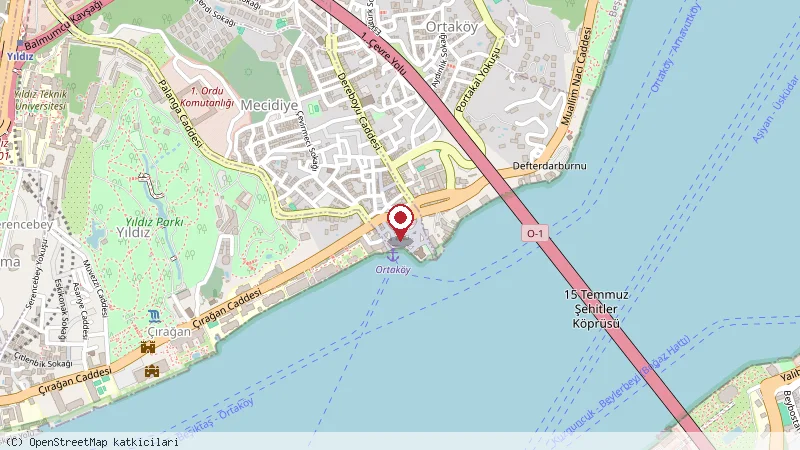 Ortaköy duvar dibi cafe konumunu gösteren harita