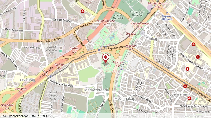 Panorama 1453 Tarih Müzesi konumunu gösteren harita