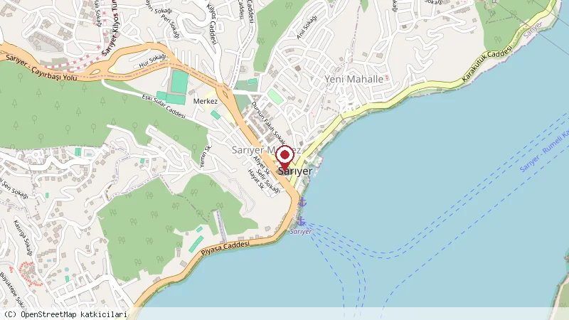 Pideban Sariyer konumunu gösteren harita