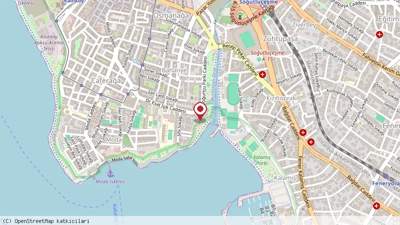 Riva's Moda konumunu gösteren harita