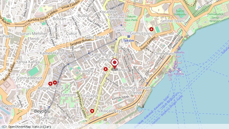 Roxy Bar konumunu gösteren harita