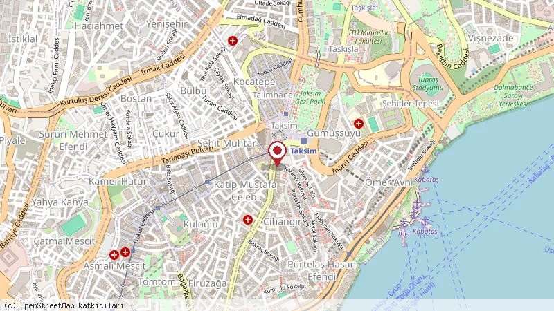Taksim Sahnesi konumunu gösteren harita