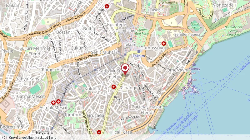 Taksim Star Hotel konumunu gösteren harita