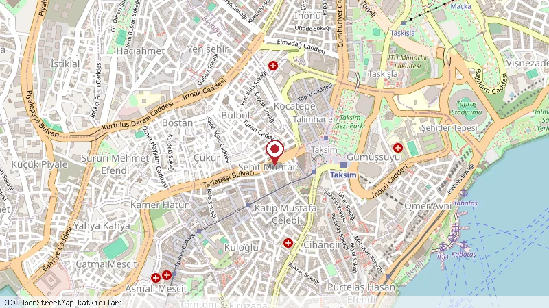 Taxim Sunpera Suites konumunu gösteren harita