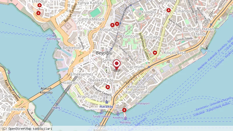 Wilson Galata Hotel konumunu gösteren harita