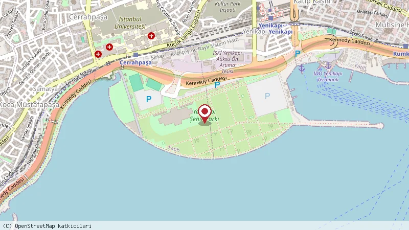 Yenikapı Şehir Parkı konumunu gösteren harita